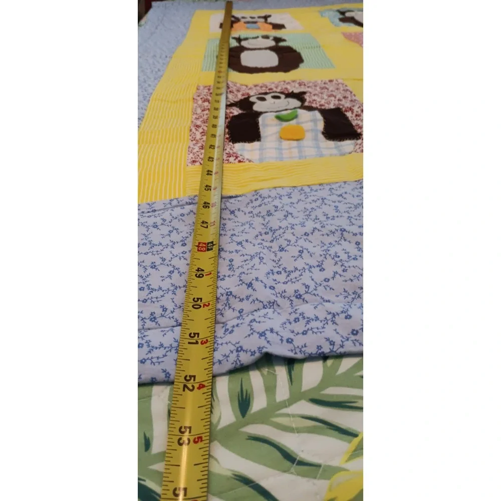 Childs Quilt Handmade Monkeys Patchwork Nursey Crib Lap Blanket Kidcore
